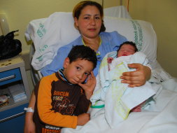 Nisrin, the first baby born in the province of Malaga in 2009