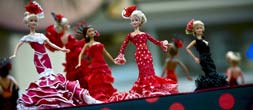 Barbies in flamenco dresses