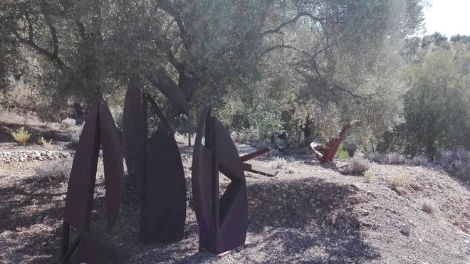 Iron sculptures in Oliver perry's garden