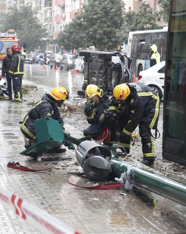 Out-of-control bus ploughs into parked cars as driver suffers heart attack