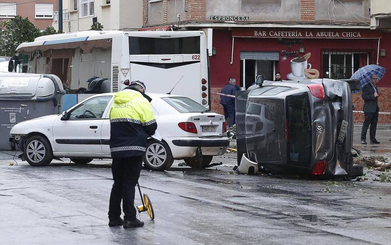 Out-of-control bus ploughs into parked cars as driver suffers heart attack