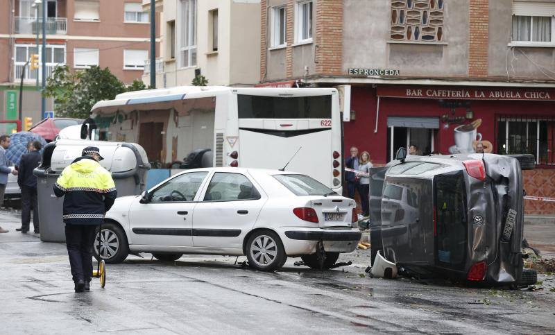 Out-of-control bus ploughs into parked cars as driver suffers heart attack